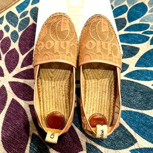 Chloe woody espadrilles flats in pink tea